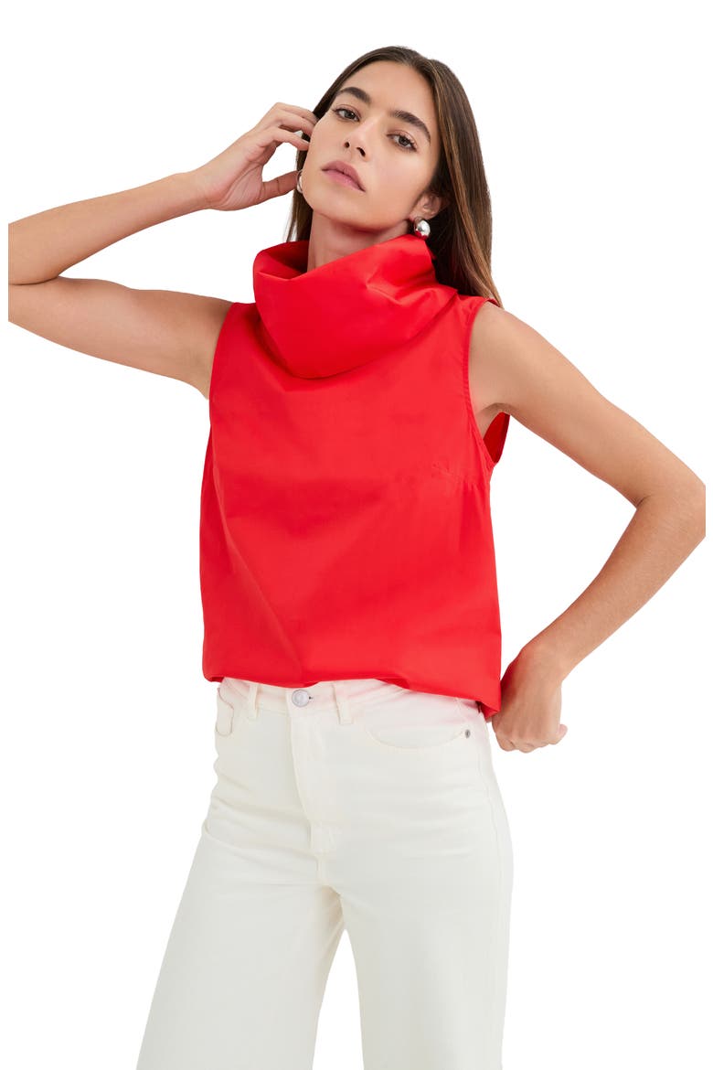 Marcy Cowl Neck Sleeveless Top, Alternate, color, RED