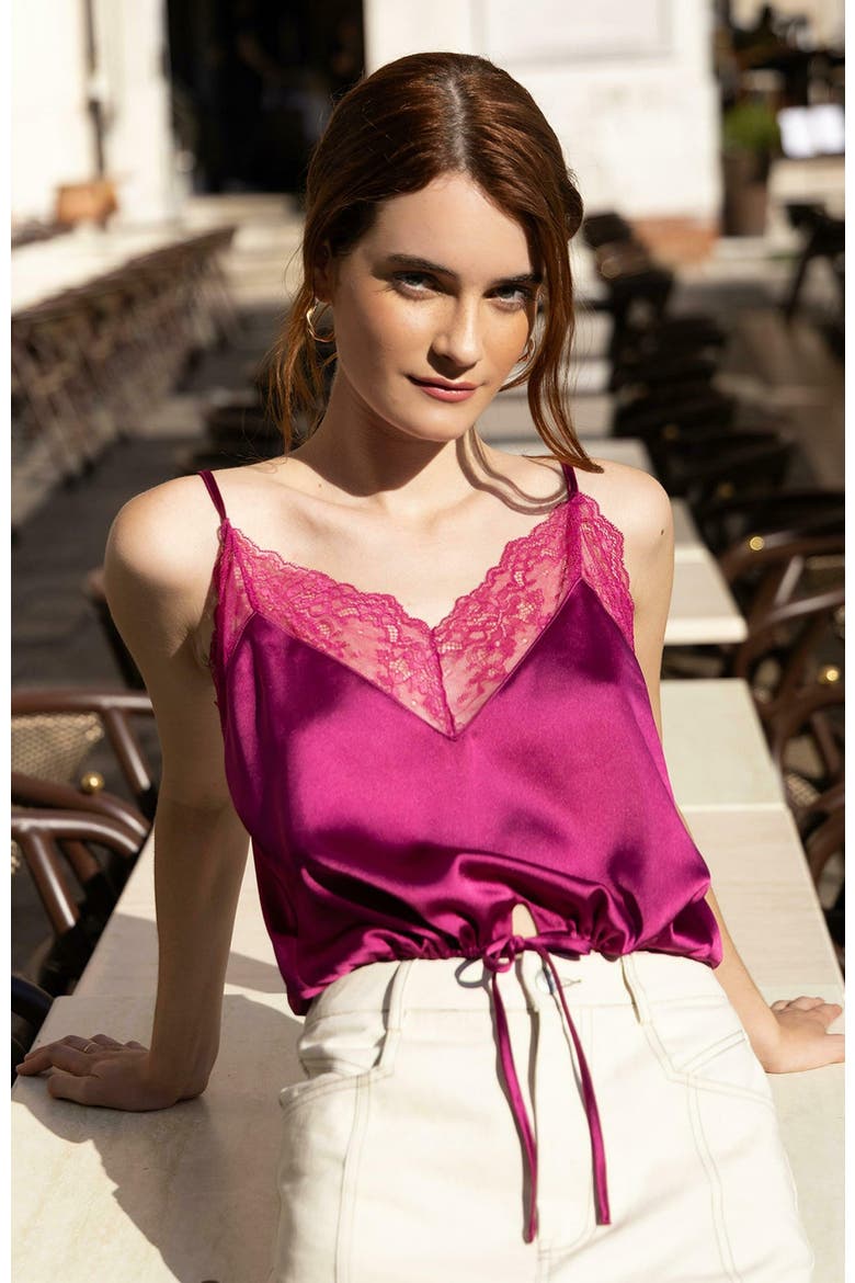 Friday Nights Lace Cami, Alternate, color, Fuchsia