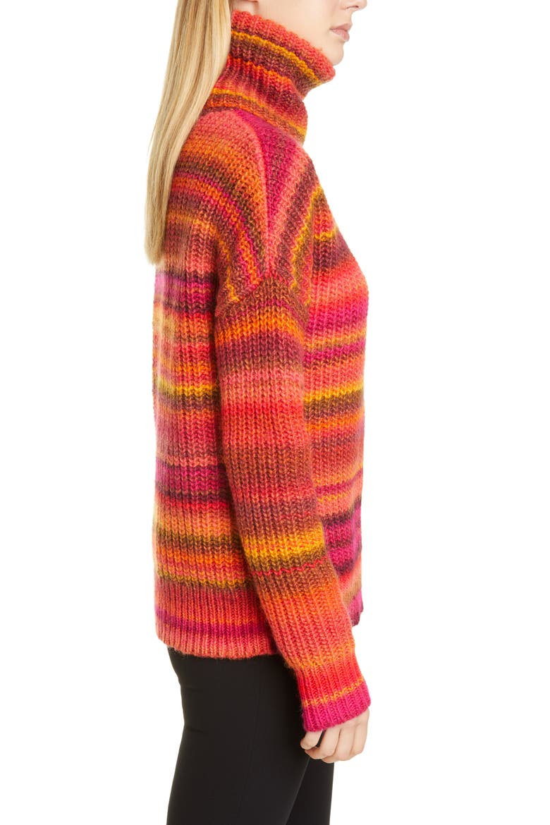 Kelley Stripe Wool Blend Turtleneck Sweater, Alternate, color, 000804 SINOPIA