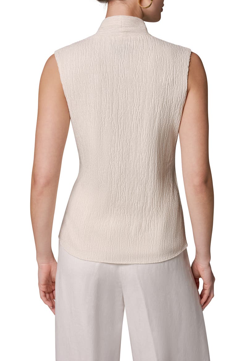 Crinkle Sleeveless Faux Wrap Top, Alternate, color, CREAM
