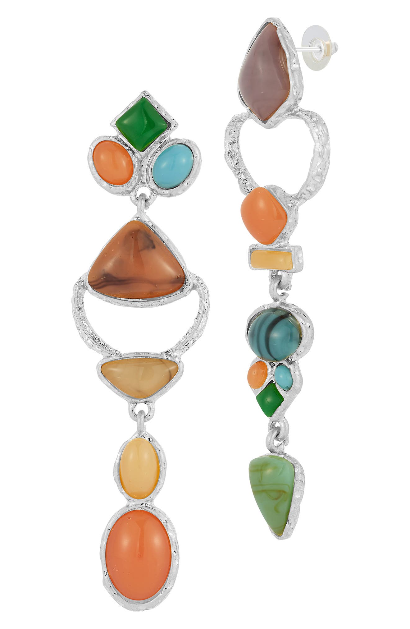 Asymmetric Resin Drop Earrings
