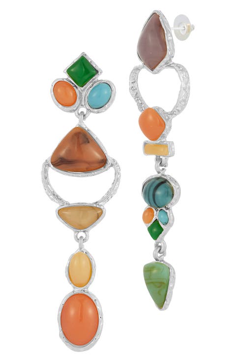 Asymmetric Resin Drop Earrings