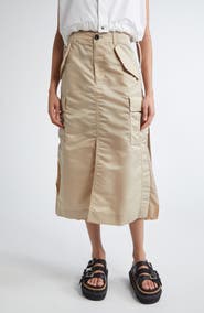 Sacai Insulated Nylon Twill Midi Cargo Skirt