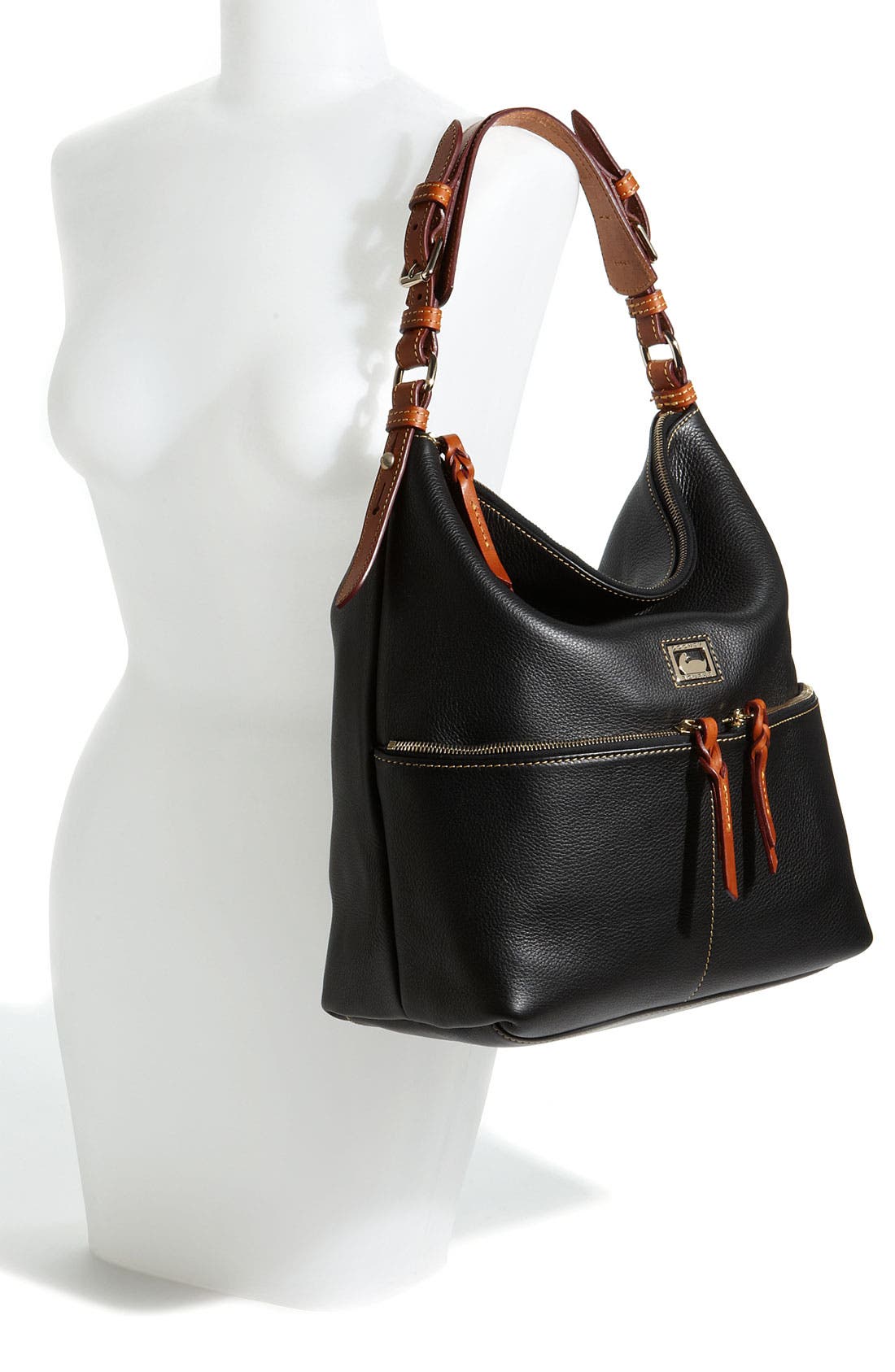 Dooney & Bourke 'Dillen - Medium' Zip Pocket Leather Hobo, Alternate, color, 