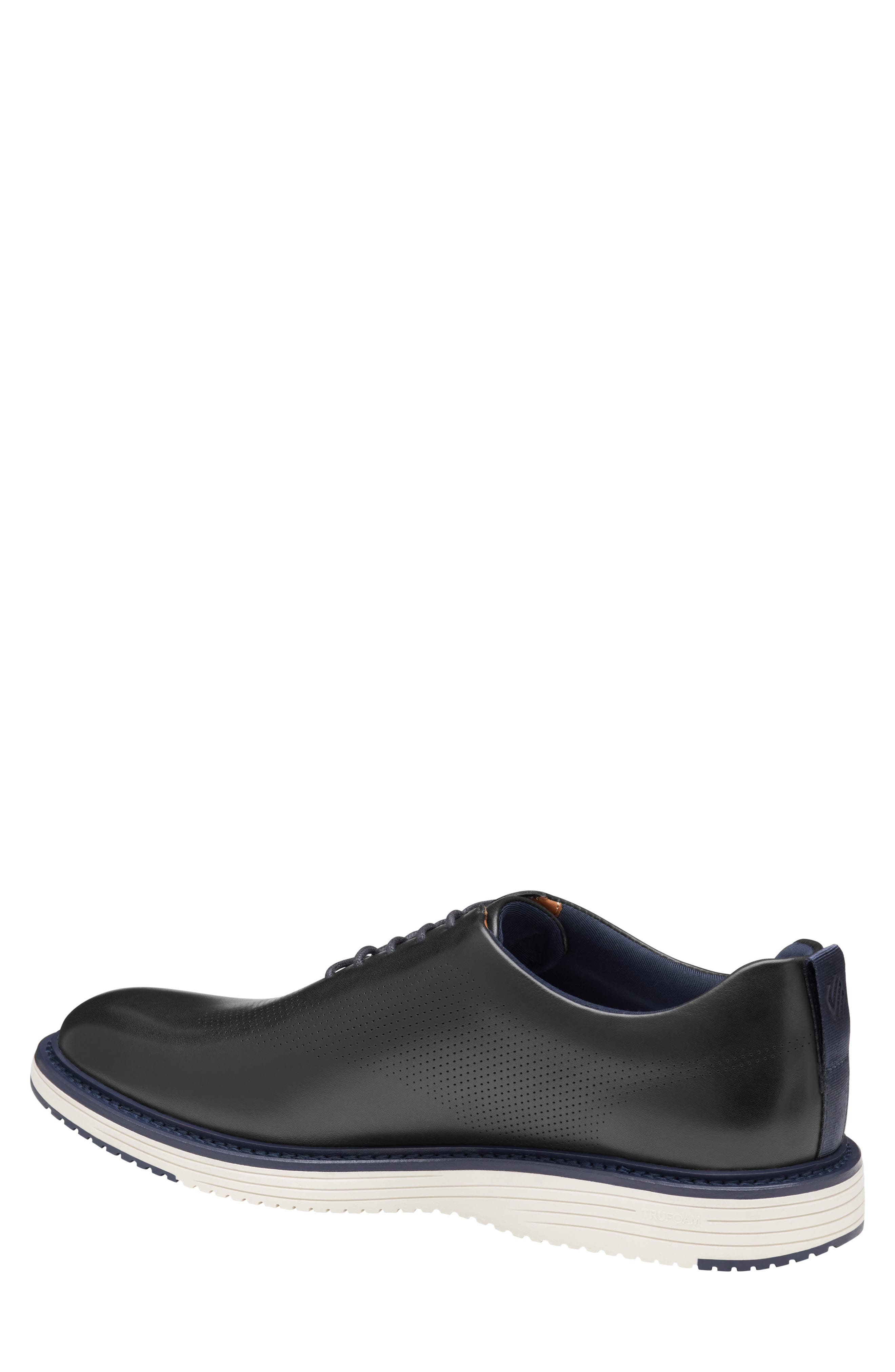 Johnston & Murphy Upton Perforated Plain Toe Oxford, Alternate, color, Black Full Grain