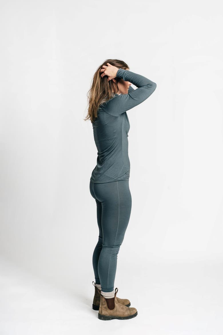 Merino Wool Isostatic T-Neck Top, Alternate, color, Slate