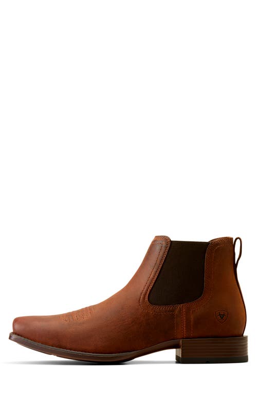 Ariat Booker Ultra Square Toe Western Chelsea Boot In Rough Tan