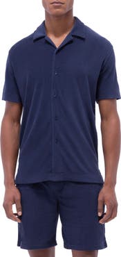 Bugatchi Terry Cloth Camp Shirt