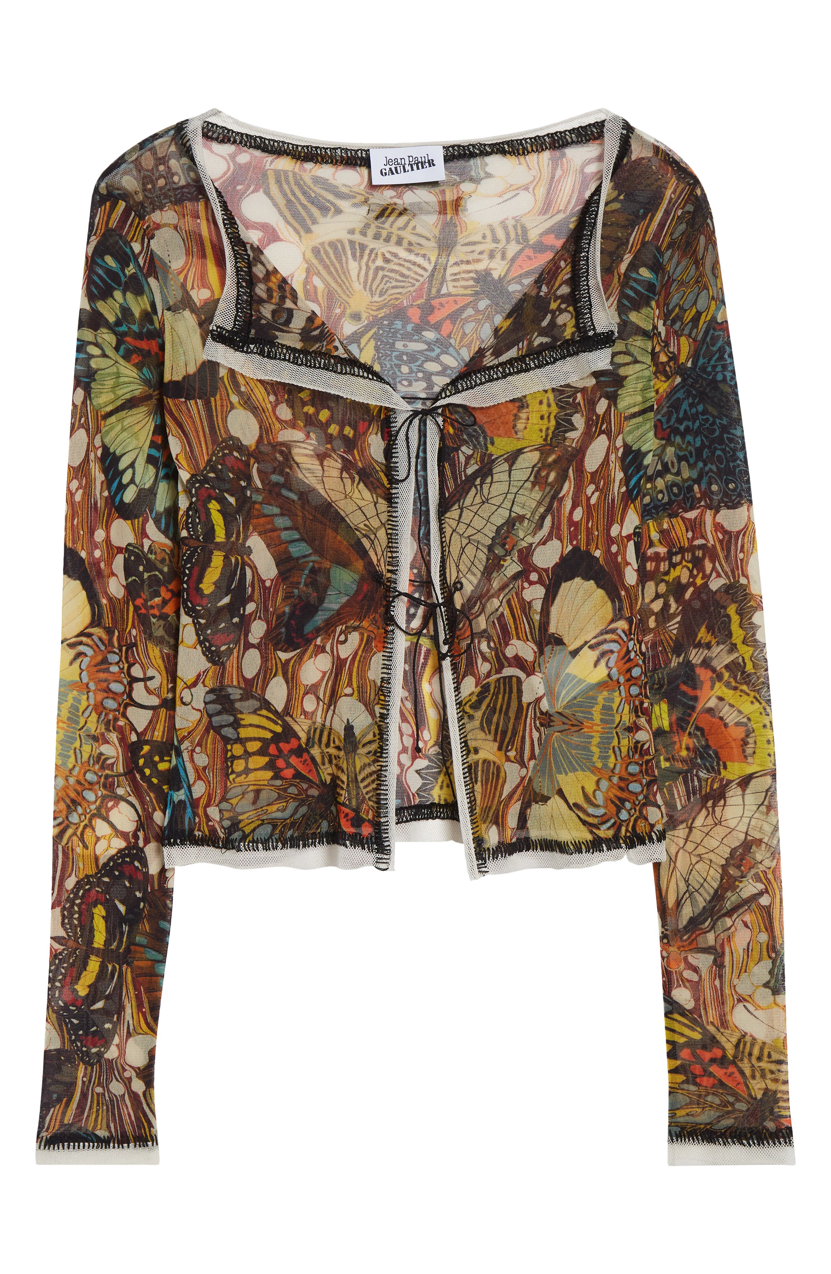 Jean Paul Gaultier Re-Edition Butterfly Print Mesh Cardigan (Women