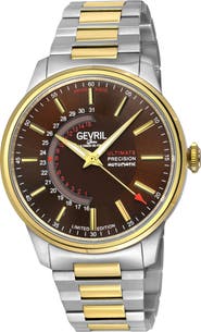 GEVRIL Guggenheim Automatic Bracelet Watch, 44mm