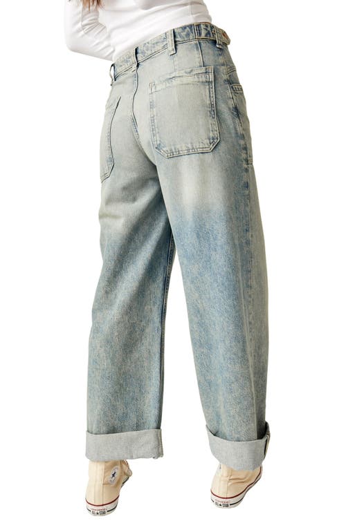 Free People We The Free Palmer Cuffed Baggy Jeans In White