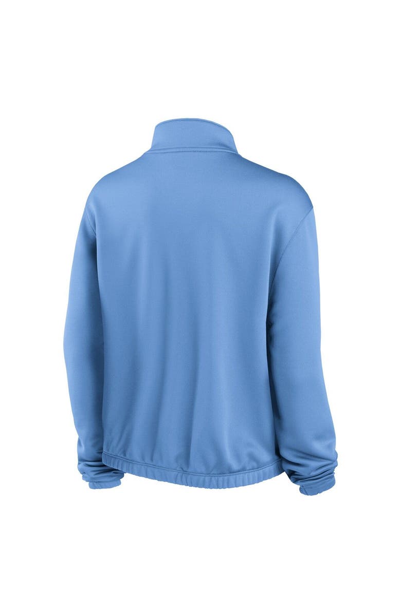 Nike Women's Nike Light Blue Minnesota Twins Rewind Splice Half-Zip Semi-Cropped Bubble Hem Sweatshirt, Alternate, color, Light Blue