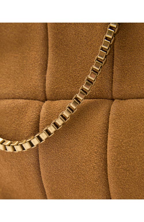 Mango Quilted Suede Shoulder Bag In Medium Brown