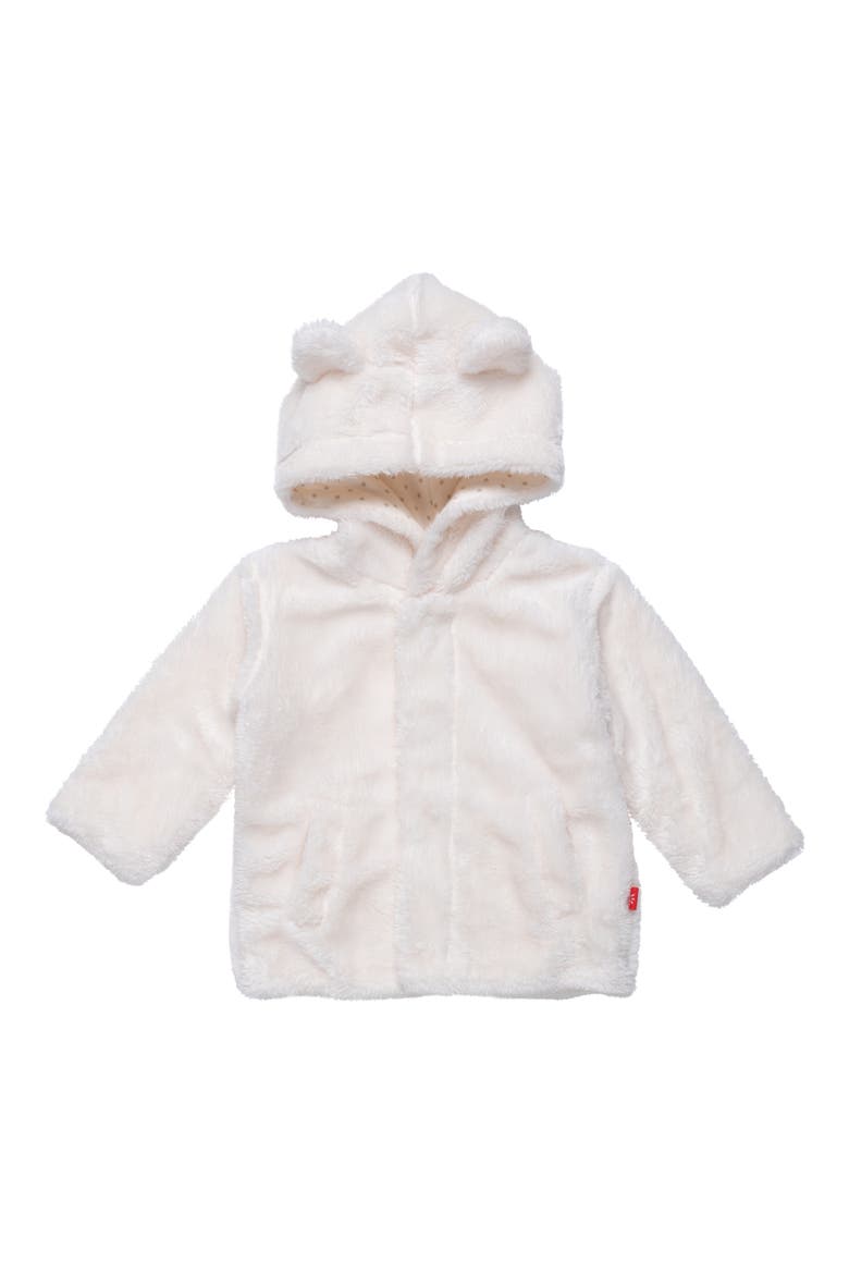 Cloud Minky Fleece Hooded Jacket, Main, color, WHITE