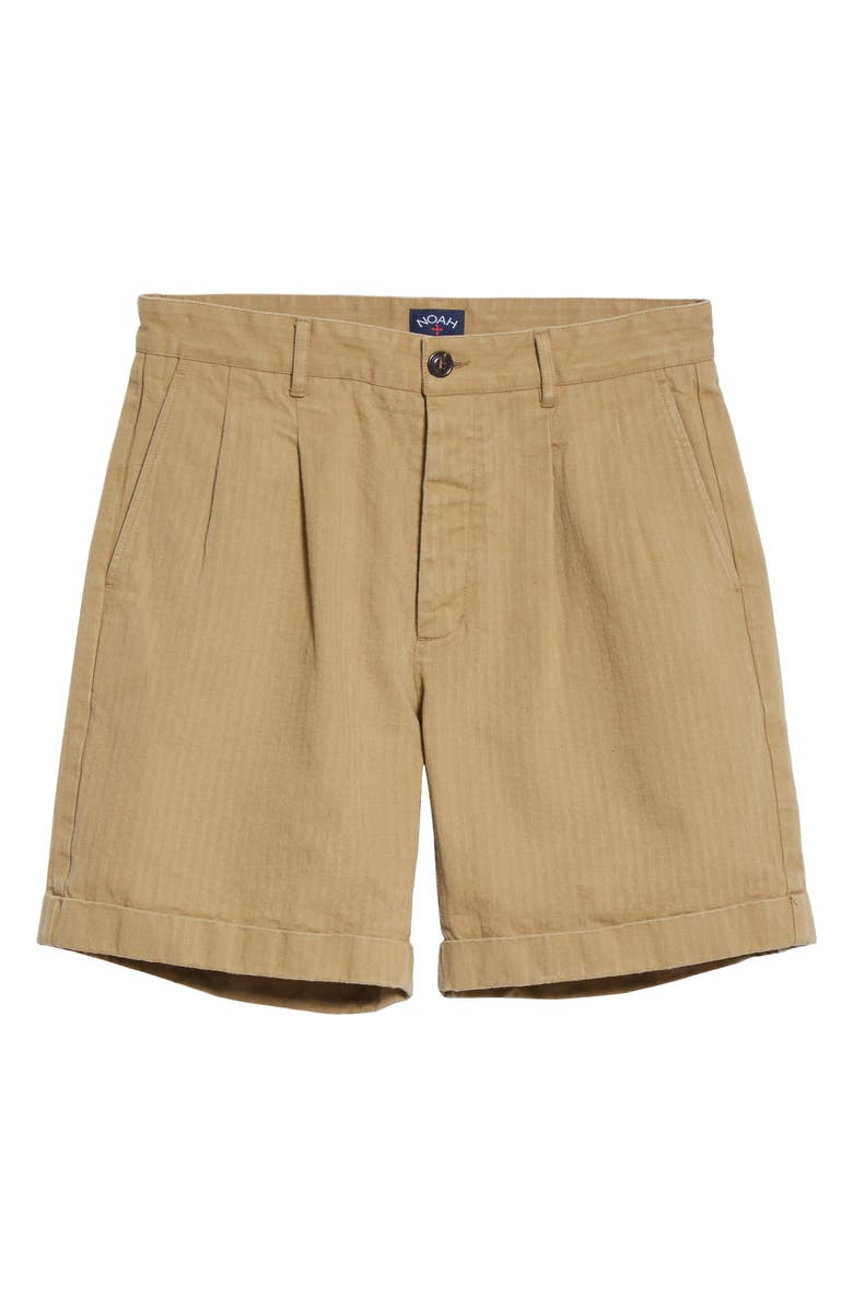 Noah Pleated Herringbone Shorts, Main, color,