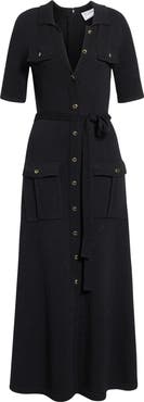 ST. JOHN Zahara Belted Legacy Crepe Knit Dress