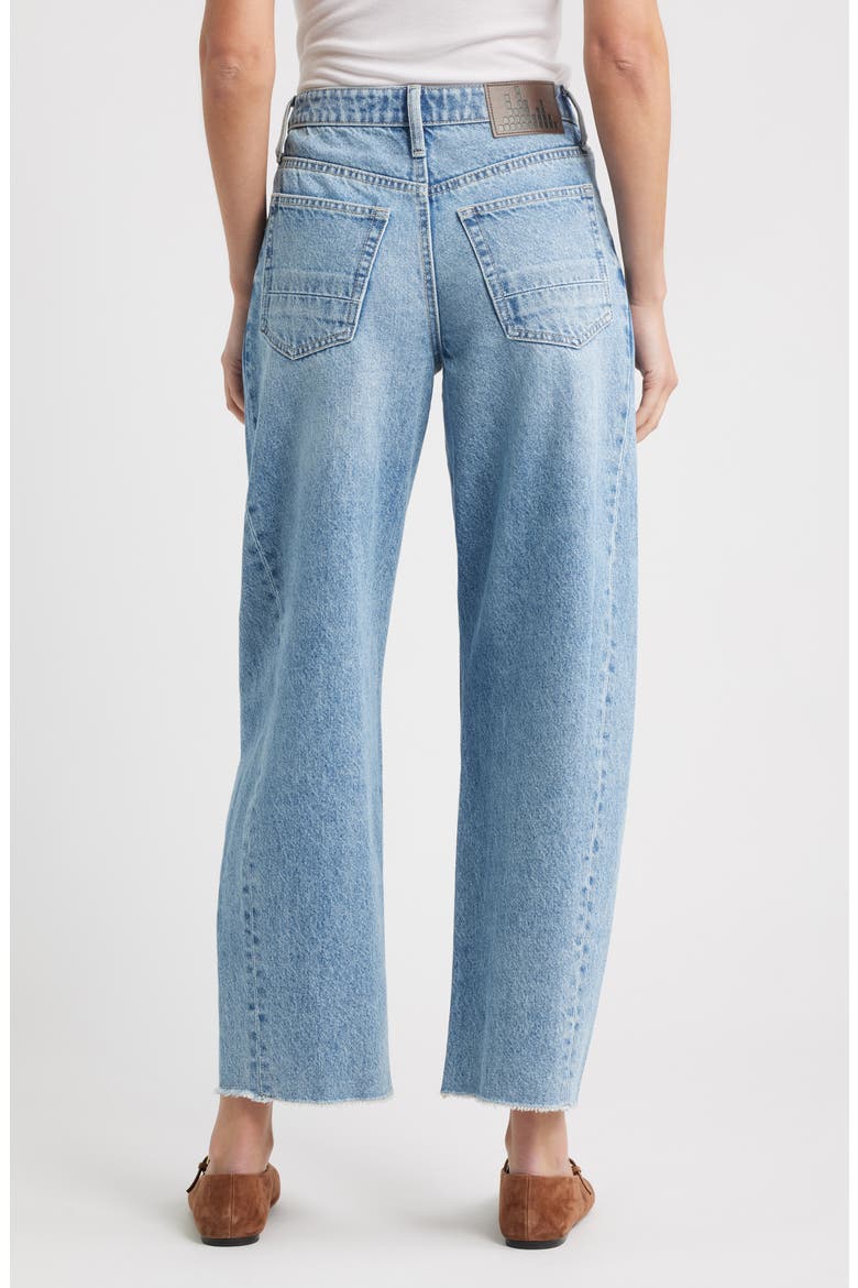 Raw Hem High Waist Ankle Barrel Leg Jeans, Alternate, color, VINTAGE WHISKER