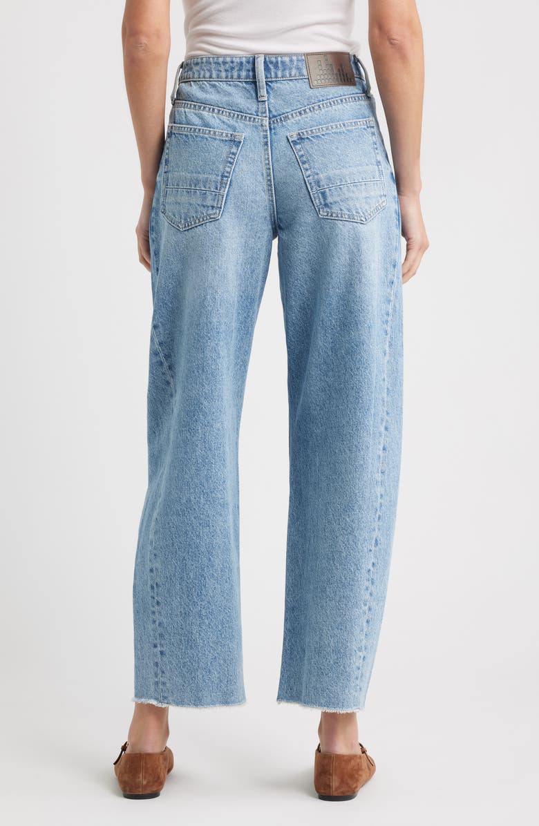 CITY BLUES Raw Hem High Waist Ankle Barrel Leg Jeans, Alternate, color, Vintage Whisker