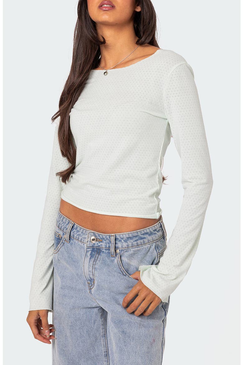 Maddison Long Sleeve Crop T-Shirt, Alternate, color, LIGHT-BLUE