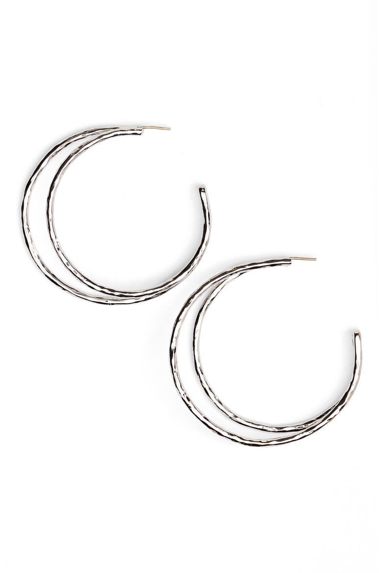 Argento Vivo Open Hoop Earrings, Main, color, SILVER