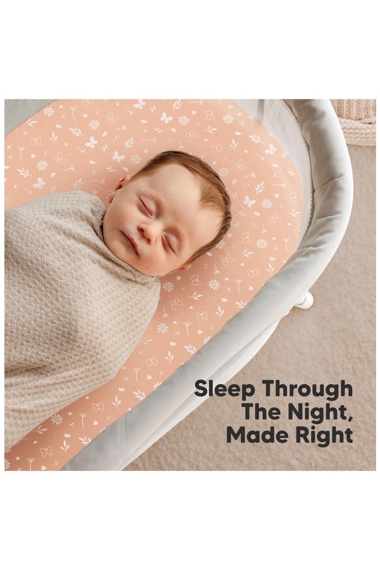 2-Pack Soothe Fitted Bassinet Sheets, Alternate, color, Butterflies