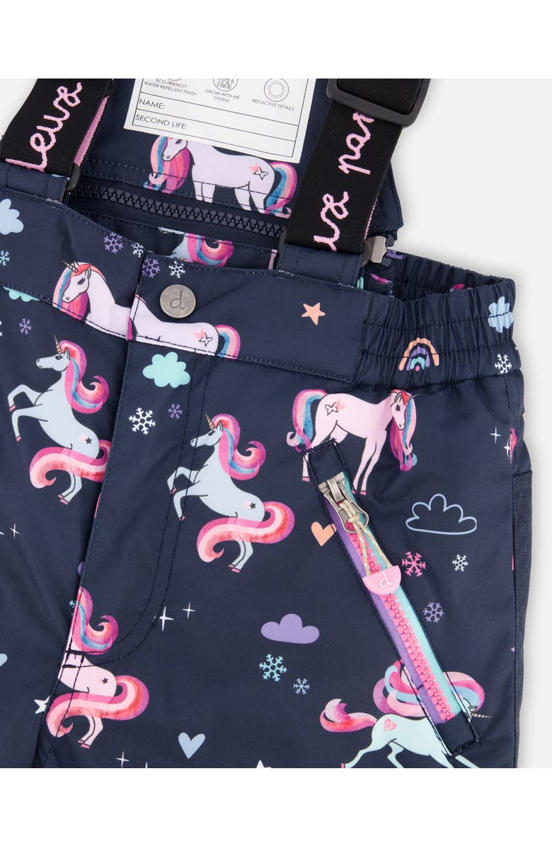 Deux par Deux Two-Piece Play Snowsuit Unicorn, Alternate, color, Navy