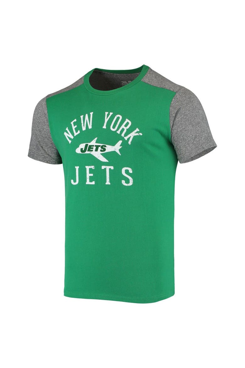 Men's Majestic Threads Kelly Green/Heathered Gray New York Jets Gridiron Classics Field Goal Slub T-Shirt, Alternate, color, Kelly Green