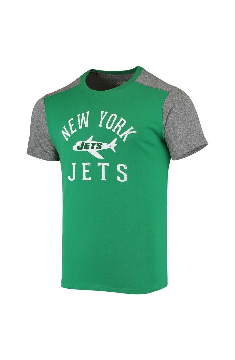 Majestic Threads Men's Majestic Threads Kelly Green/Heathered Gray New York Jets Gridiron Classics Field Goal Slub T-Shirt, Alternate, color, Kelly Green