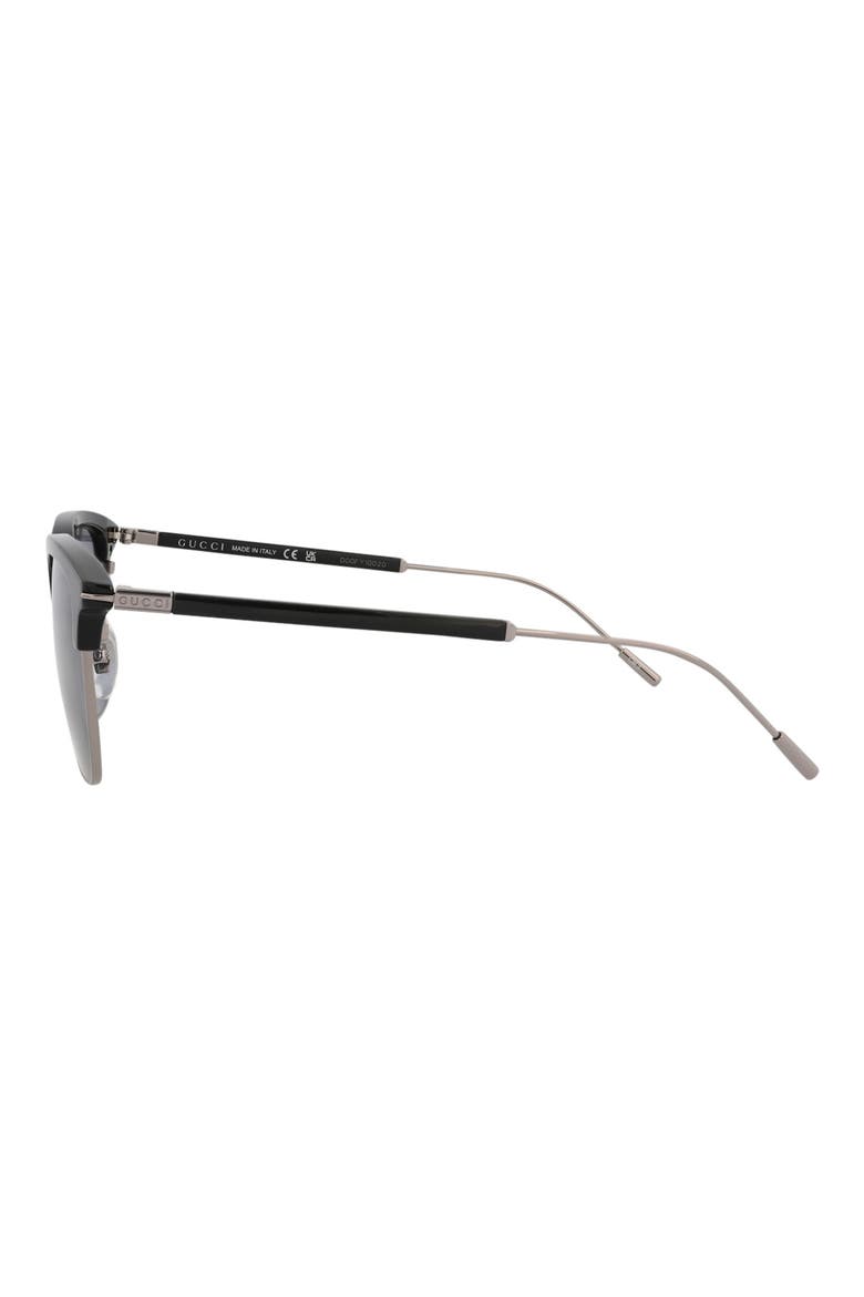 56mm Square Sunglasses, Alternate, color, BLACK RUTHENIUM BLUE