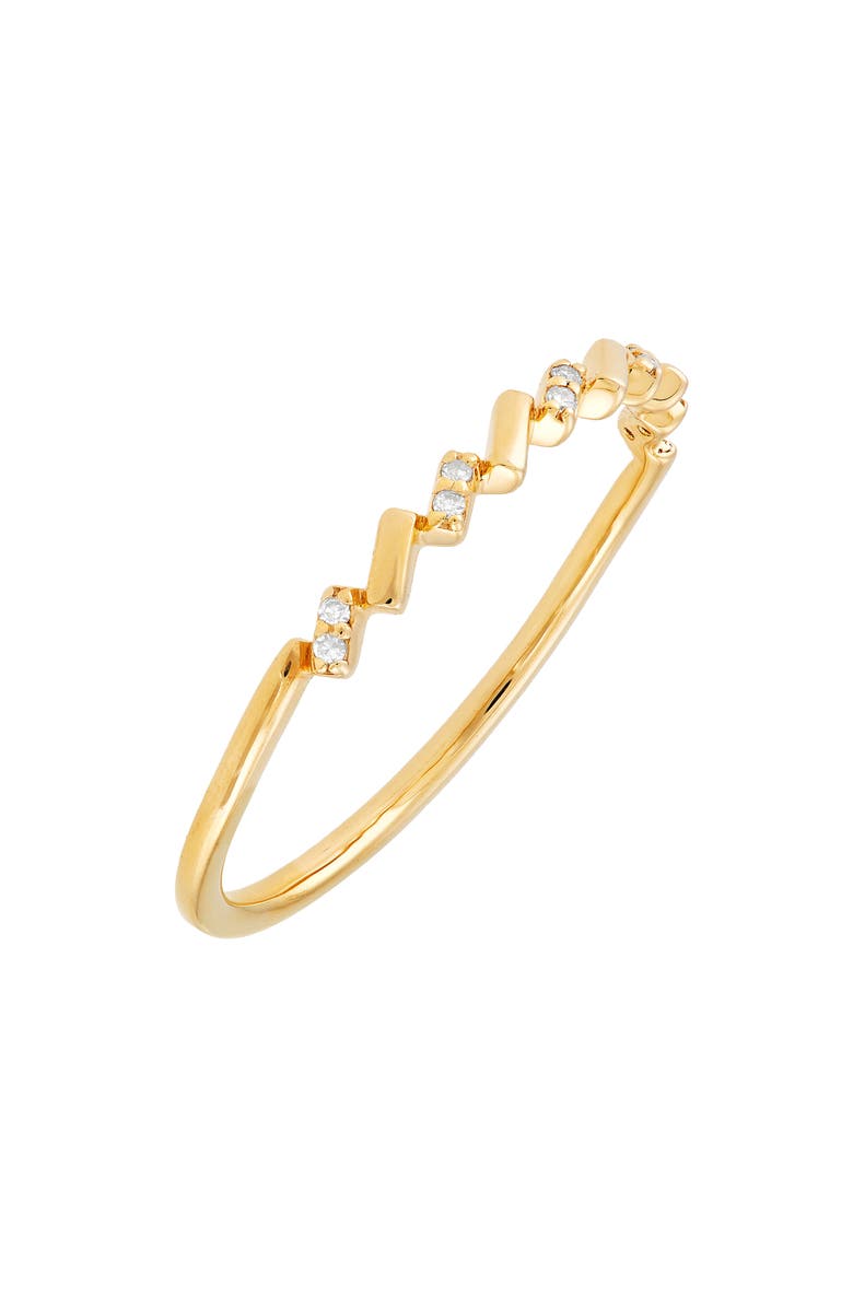 Frankie & Zoe Diamond Zigzag Band Ring, Main, color, Yellow Gold