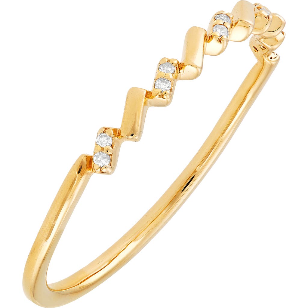 Frankie & Zoe Diamond Zigzag Band Ring In Gold