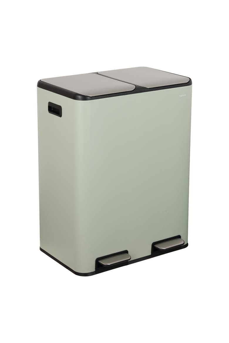 Zipple Rectangular Dual Compartment Recycling Step Pedal Trash Can with Soft-Close Double Lids, Main, color, Pistachio Gelato