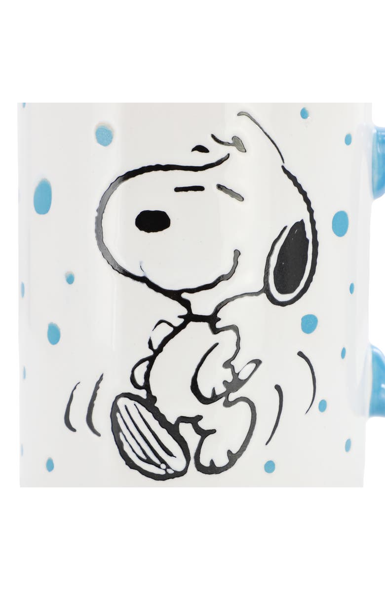 Gibson Freckled Joy Snoopy 17 Ounce Stoneware Mug Set, Alternate, color, Blue