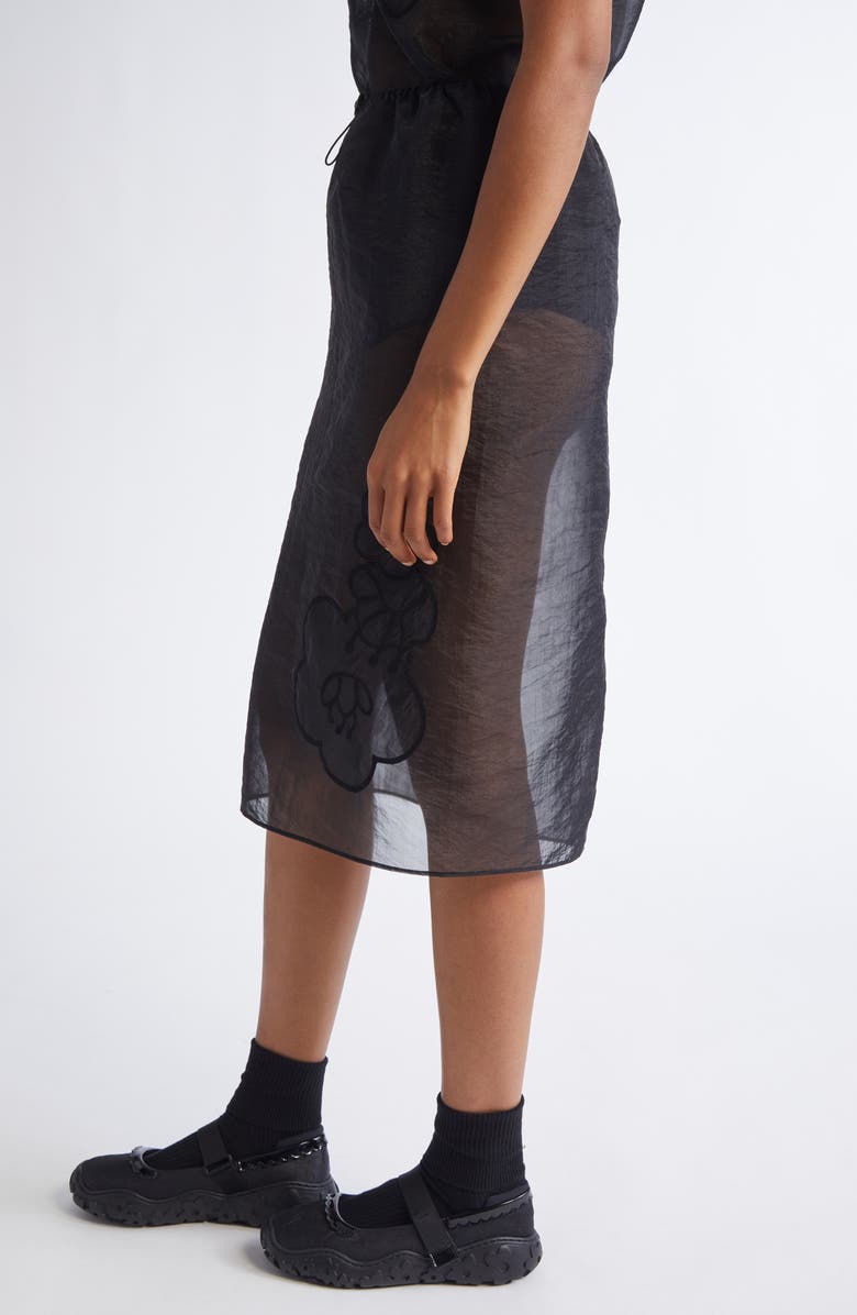 Cecilie Bahnsen Bambi Liquid Myrtia Midi Skirt, Alternate, color, Black