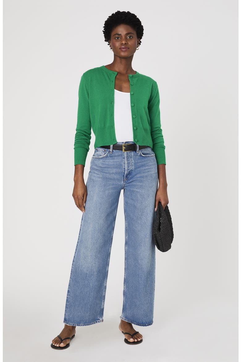 Cozysoft Crop Cardigan, Alternate, color, GREEN SUMMER