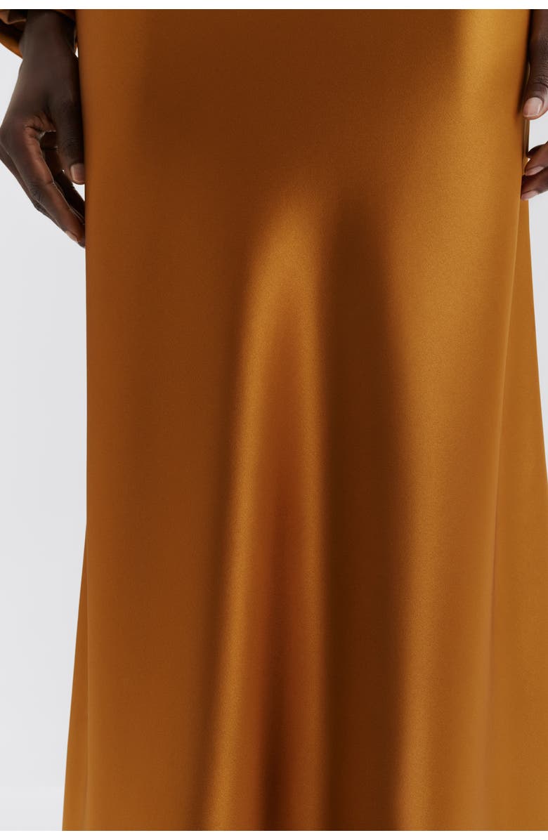 Malina Aubree Satin Midi Skirt, Alternate, color, Amber