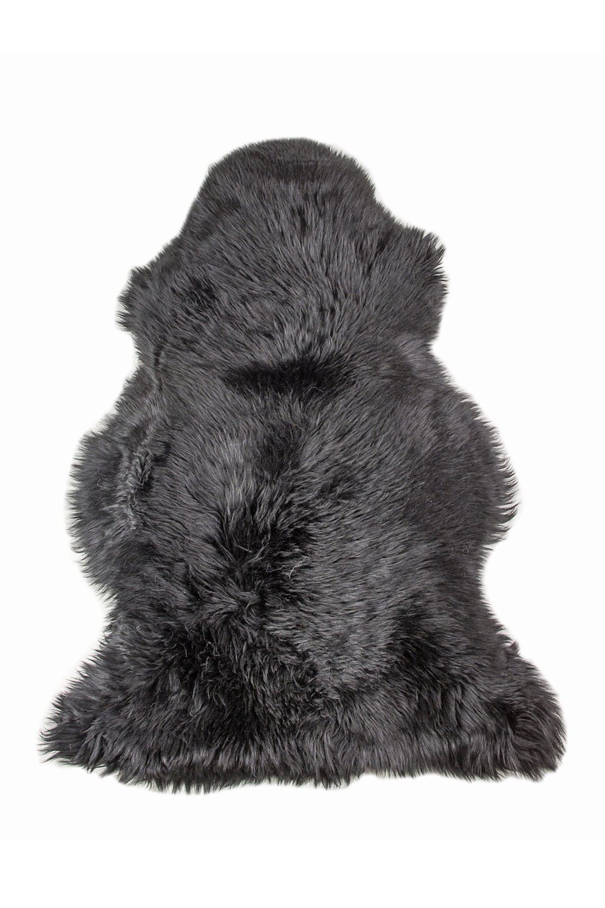 NATURAL Milan Genuine Sheepskin Shearling Throw 24" x 36" - Black