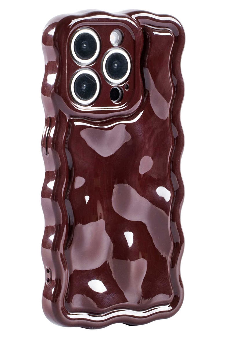 Meteorite Wavy iPhone 15 Pro Phone Case, Alternate, color, WINE