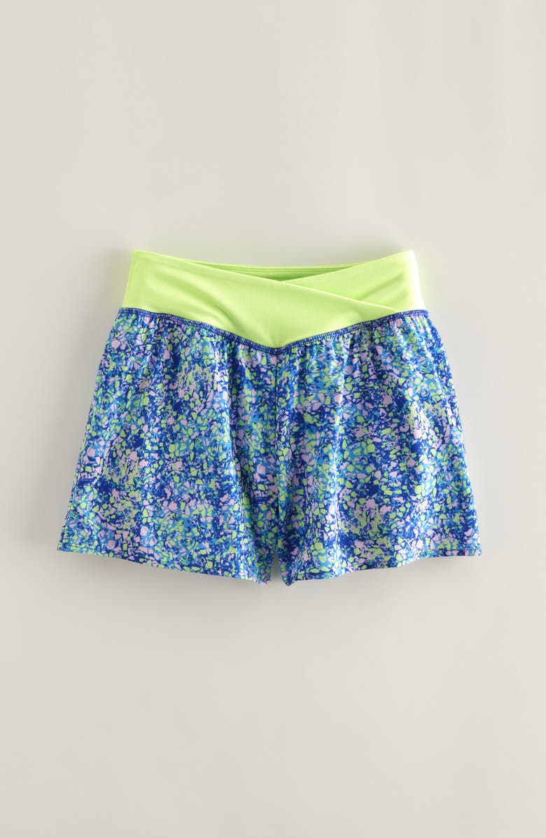 Zella Girl Kids' Finish Line Running Shorts, Main, color, Blue Maya Pebble Beach