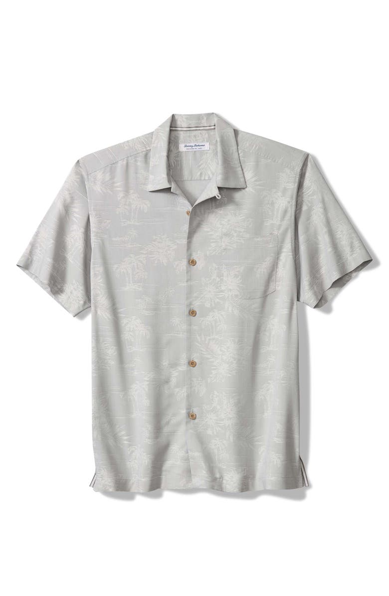 Tommy Bahama Coastal Ease IslandZone<sup>®</sup> Camp Shirt, Main, color, Silver Streak