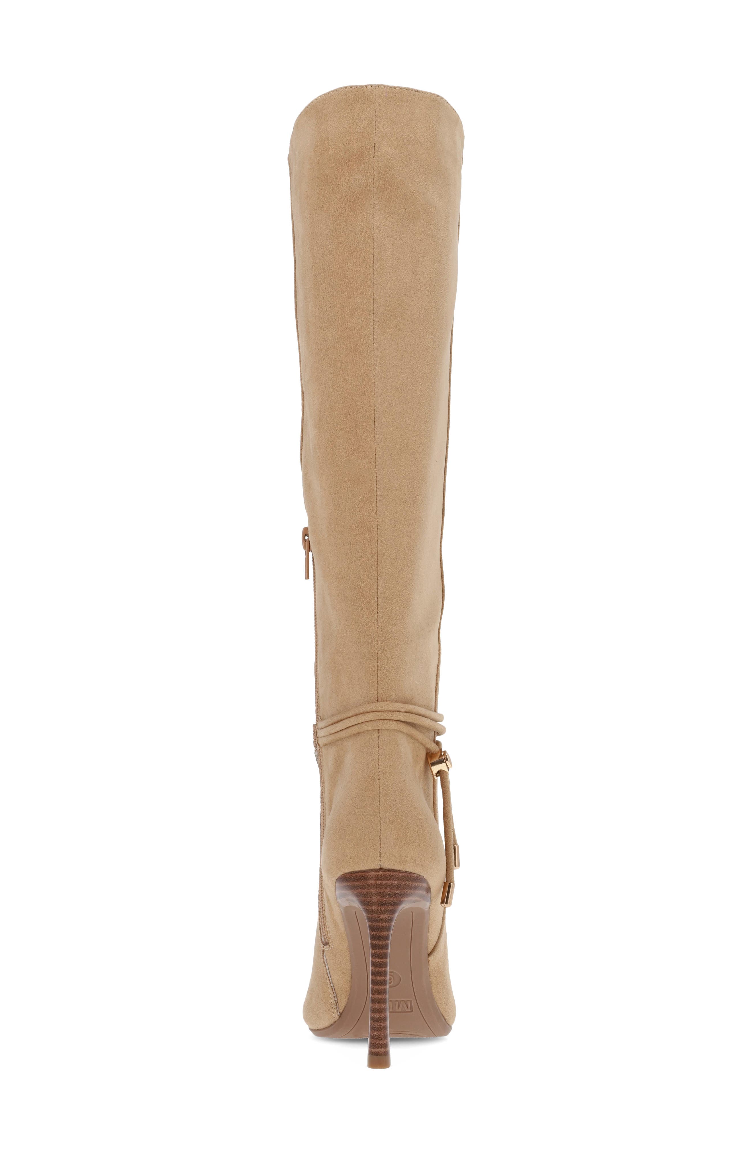 Niko Pointed Toe Knee High Boot, Alternate, color, BEIGE