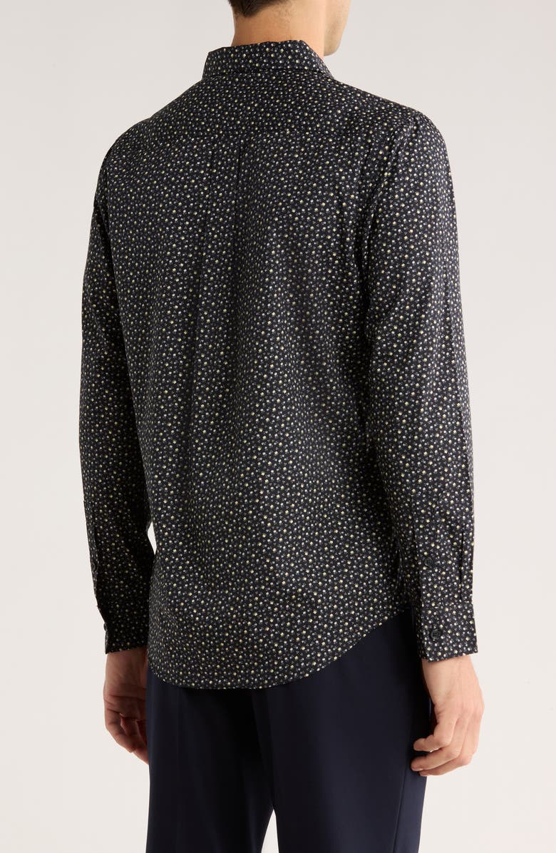 Nordstrom Ditsy Button-Up Shirt, Alternate, color, Black Small Ditsy Floral