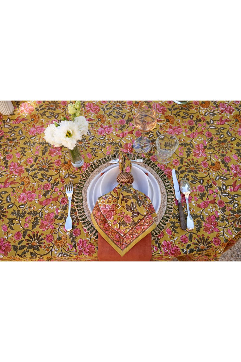Damaris Napkins - Set of 4, Alternate, color, Pink, Mustard 20" x 20"