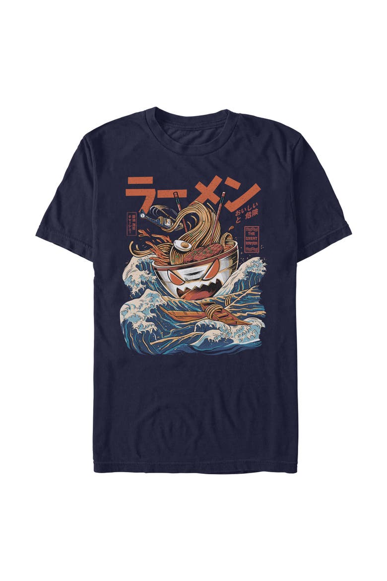 Men's Lost Gods Ocean Great Ramen  Graphic T-Shirt, Main, color, Navy Blue