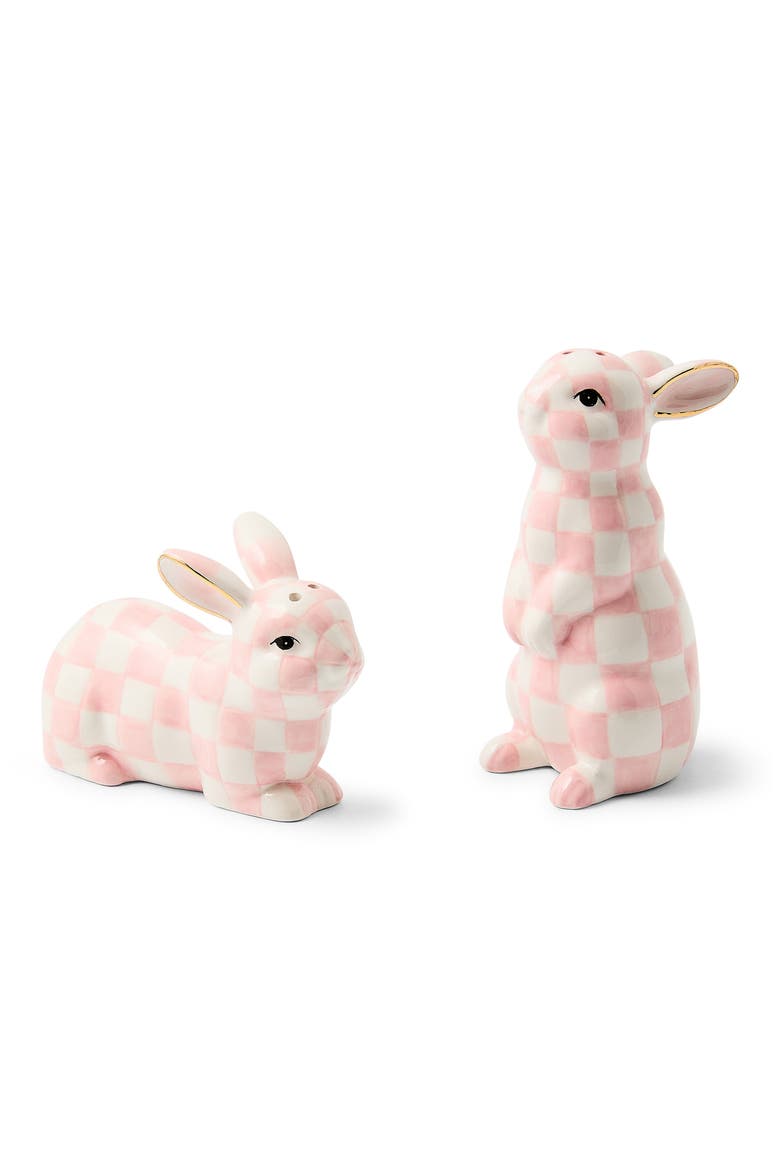 Rosy Check Bunny Salt & Pepper Shaker Set, Main, color, PINK