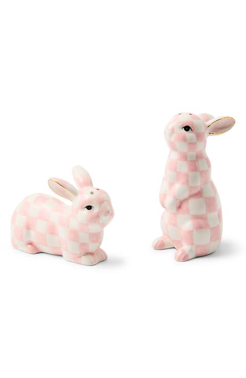 Rosy Check Bunny Salt & Pepper Shaker Set