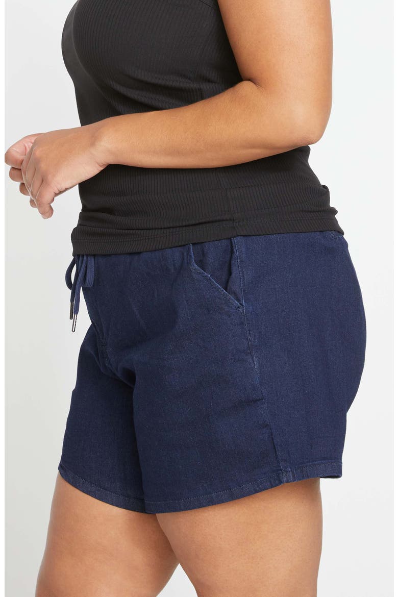 Marche Tie Waist Denim Shorts, Alternate, color, DARK INDIGO