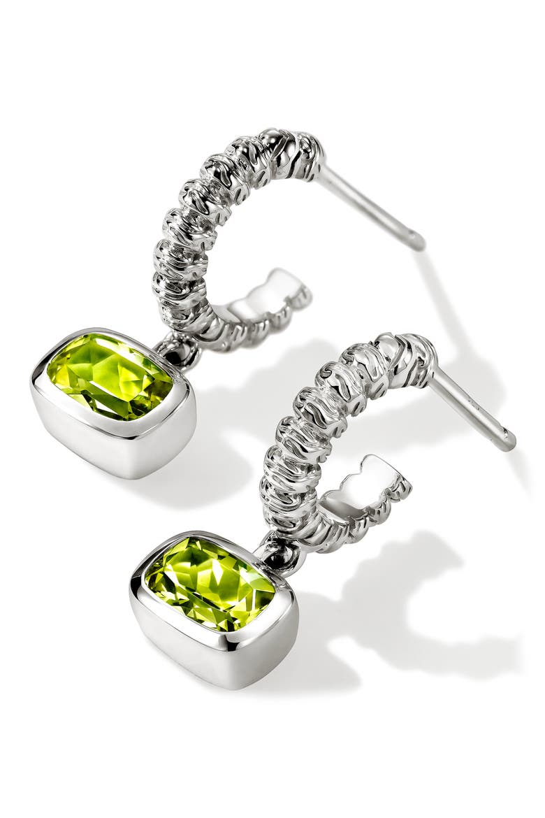 Heishi Sterling Silver Peridot Drop Earrings, Alternate, color, PERIDOT