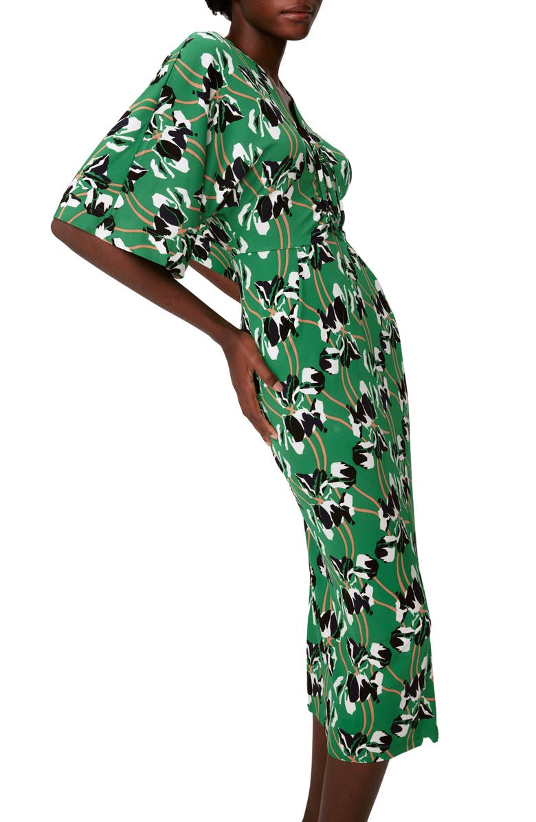 Diane von Furstenberg Valerie Floral Elbow Sleeve Dress, Alternate, color, 