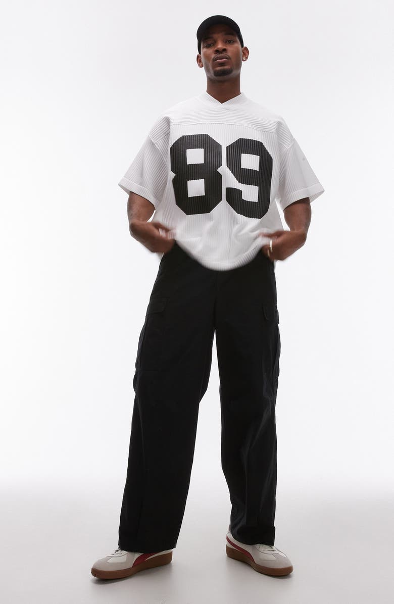 Topman Wide Leg Cargo Pants, Main, color, 